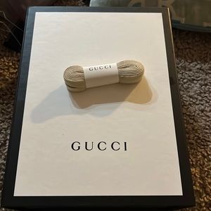 Authentic Gucci box with Gucci shoe strings and Gucci bag!